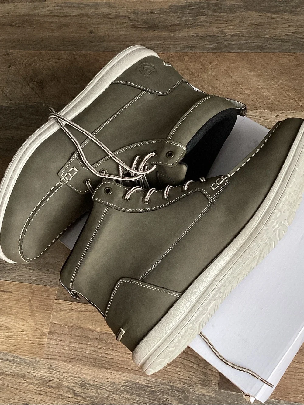 Chaps Men's Olive Green Casual Chukka Boots